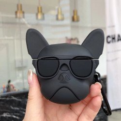Cute Design Cartoon Silicone Cover Skin for Airpod (1 / 2) Charging Case (Pit Bull Dog)